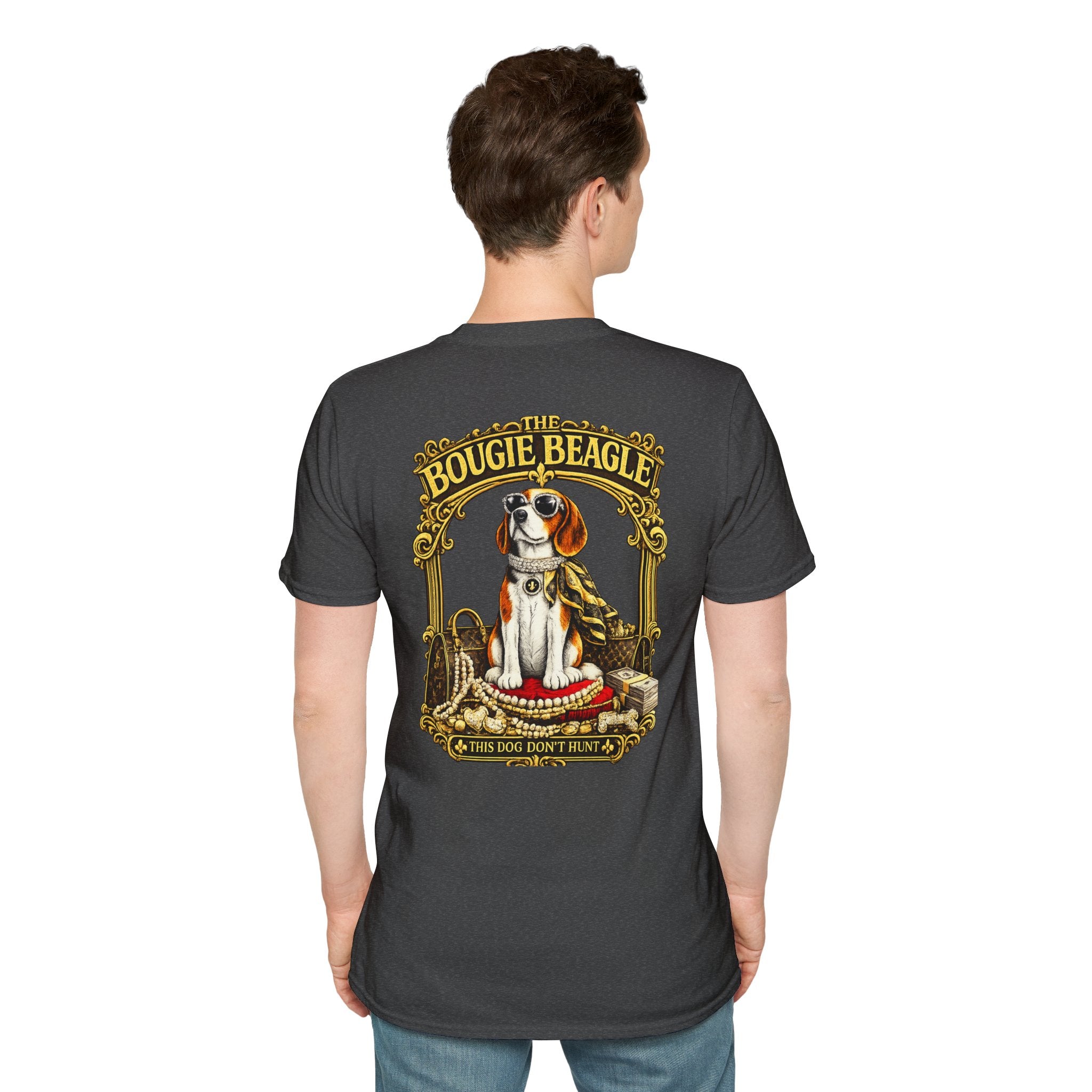 Beagle Vintage Tee- front and back print "Bougie Beagle" Graphic T-Shirt for Dog Lovers