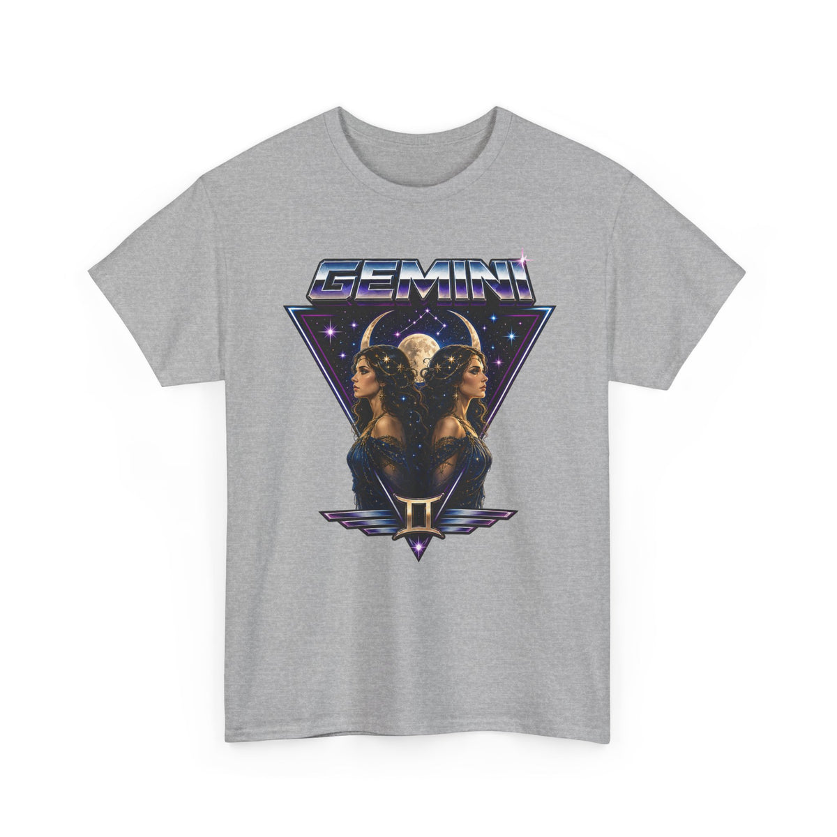 Gemini Zodiac Tee — Retro Twin Goddess Astrology T-Shirt