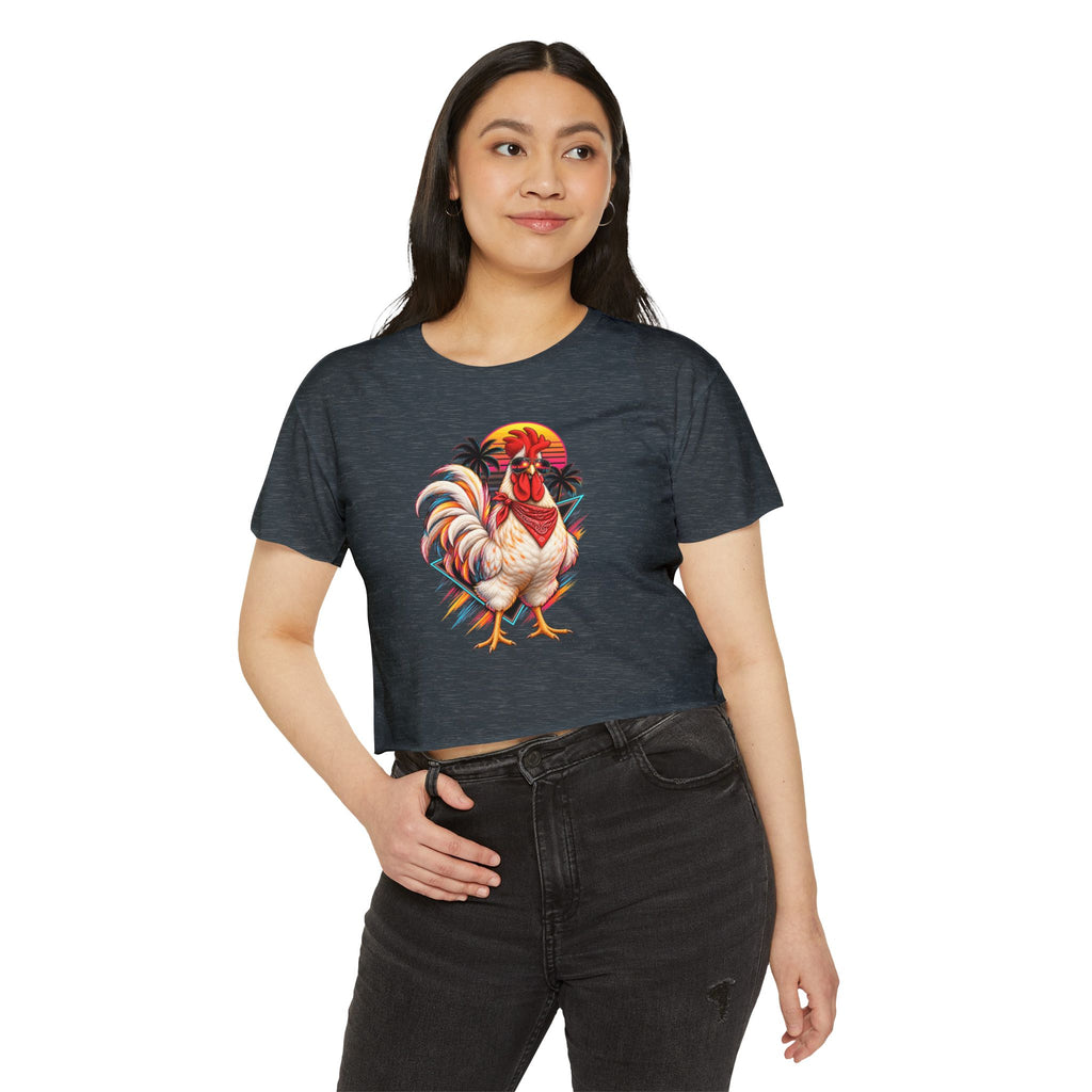 Rooster Sunset Crop Top — Women's Festival Tank Top