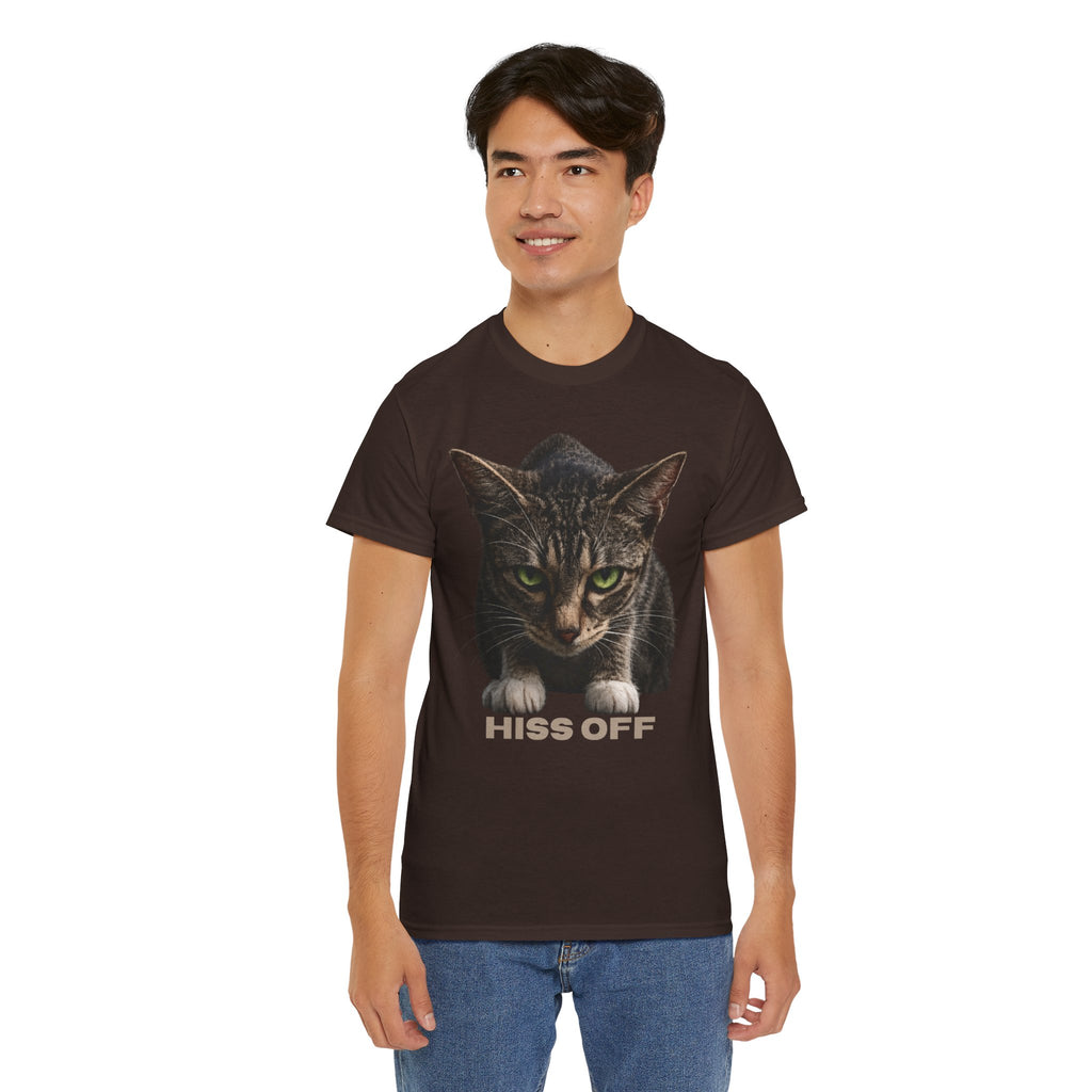 Hiss Off Cat T-Shirt — Angry Tabby Graphic Tee
