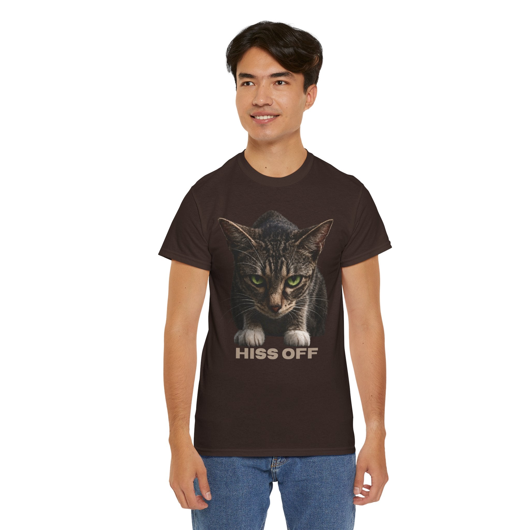Hiss Off Cat T-Shirt — Angry Tabby Graphic Tee