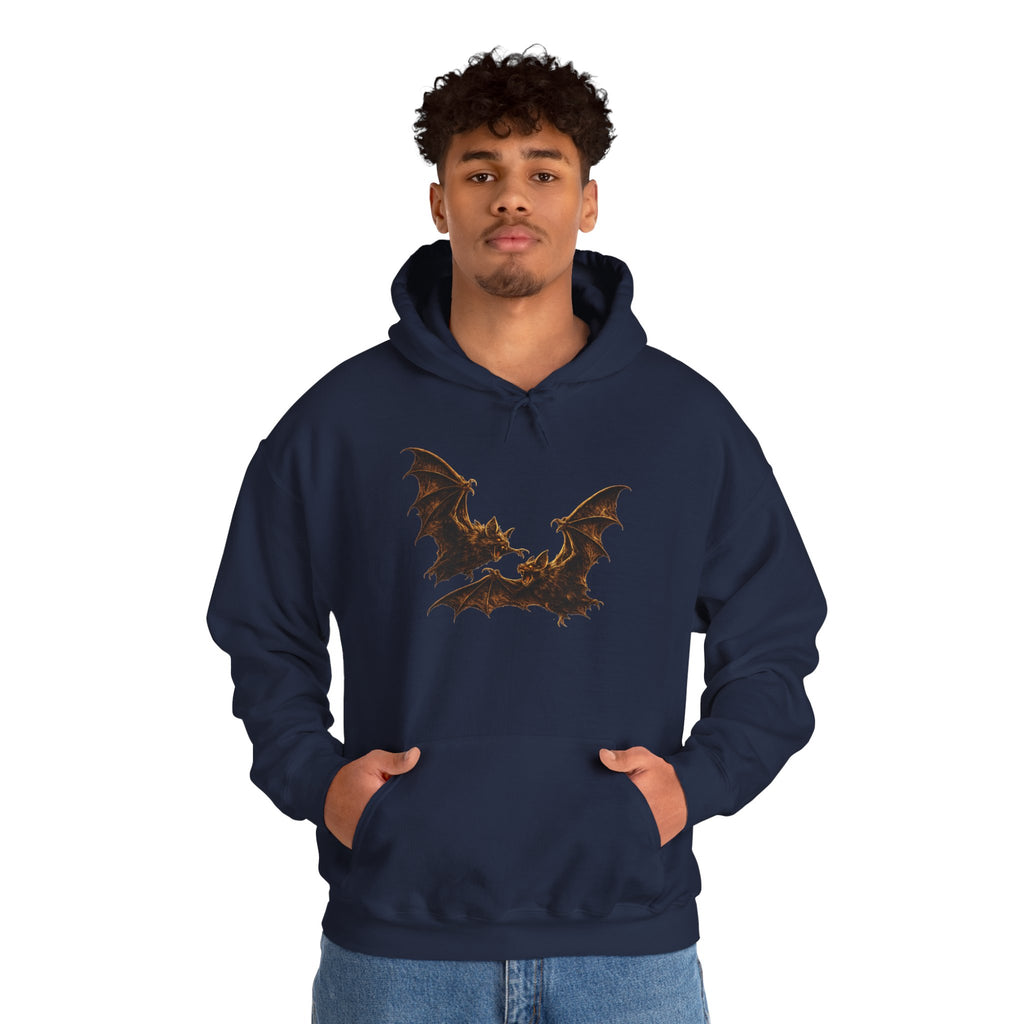 Bat Silhouette Hoodie – Fiery Gothic Bat Graphic Pullover