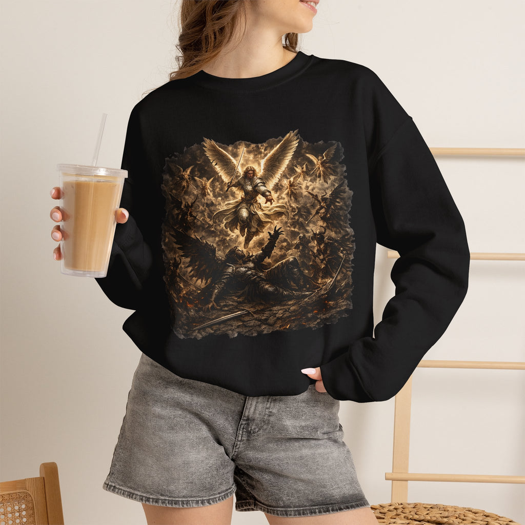 The War In Heaven-Crewneck Sweatshirt — Angel Art Graphic