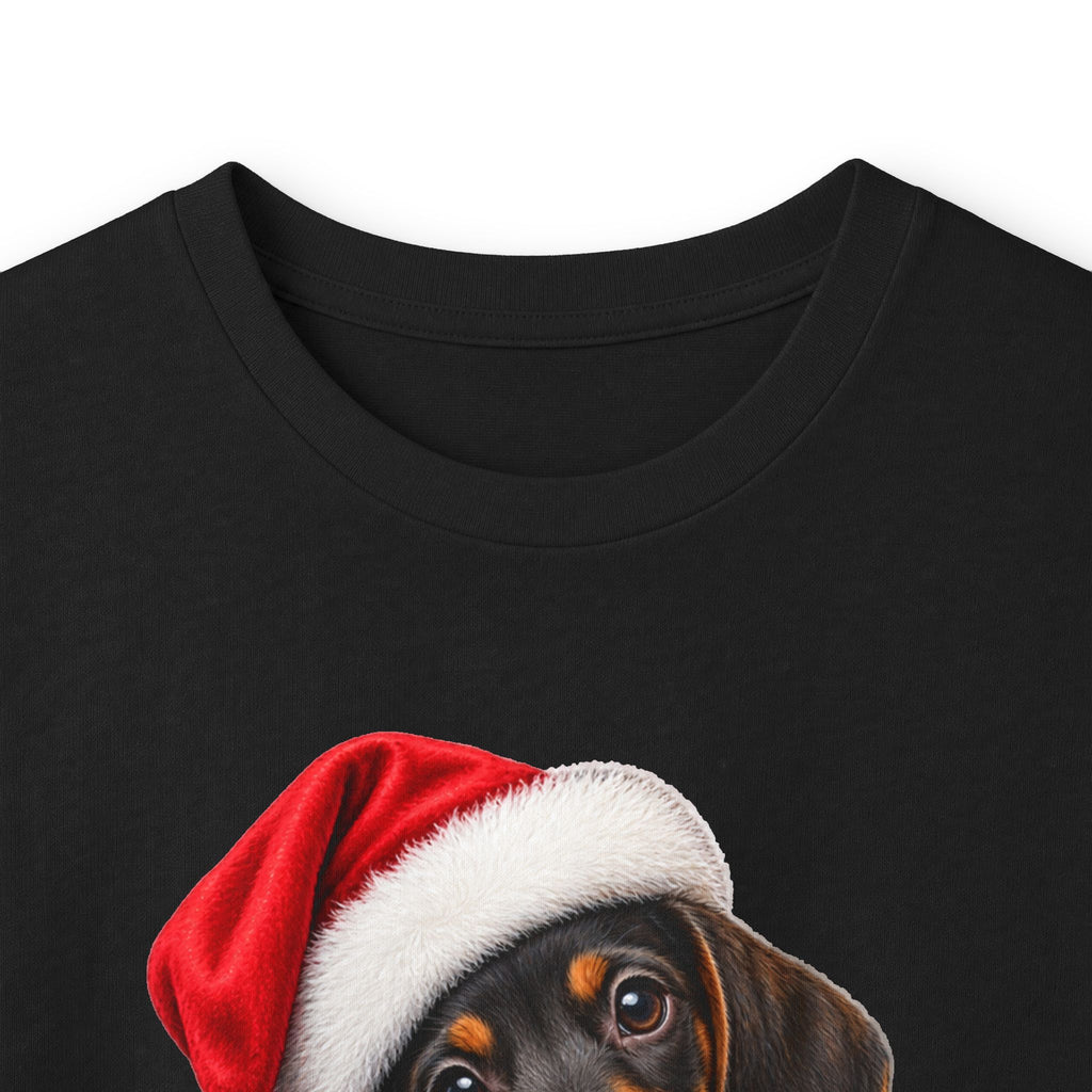 Dachshund Christmas Long Sleeve Tee - Santa Hat Puppy Holiday Shirt