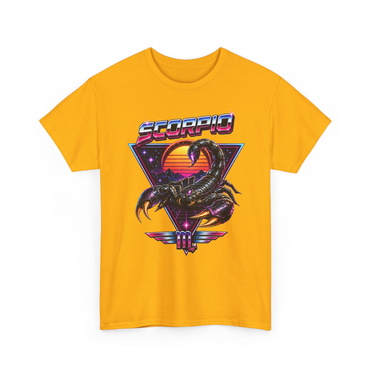 Scorpio Retro Sunset T-Shirt — Vintage 80s Scorpion Zodiac Tee