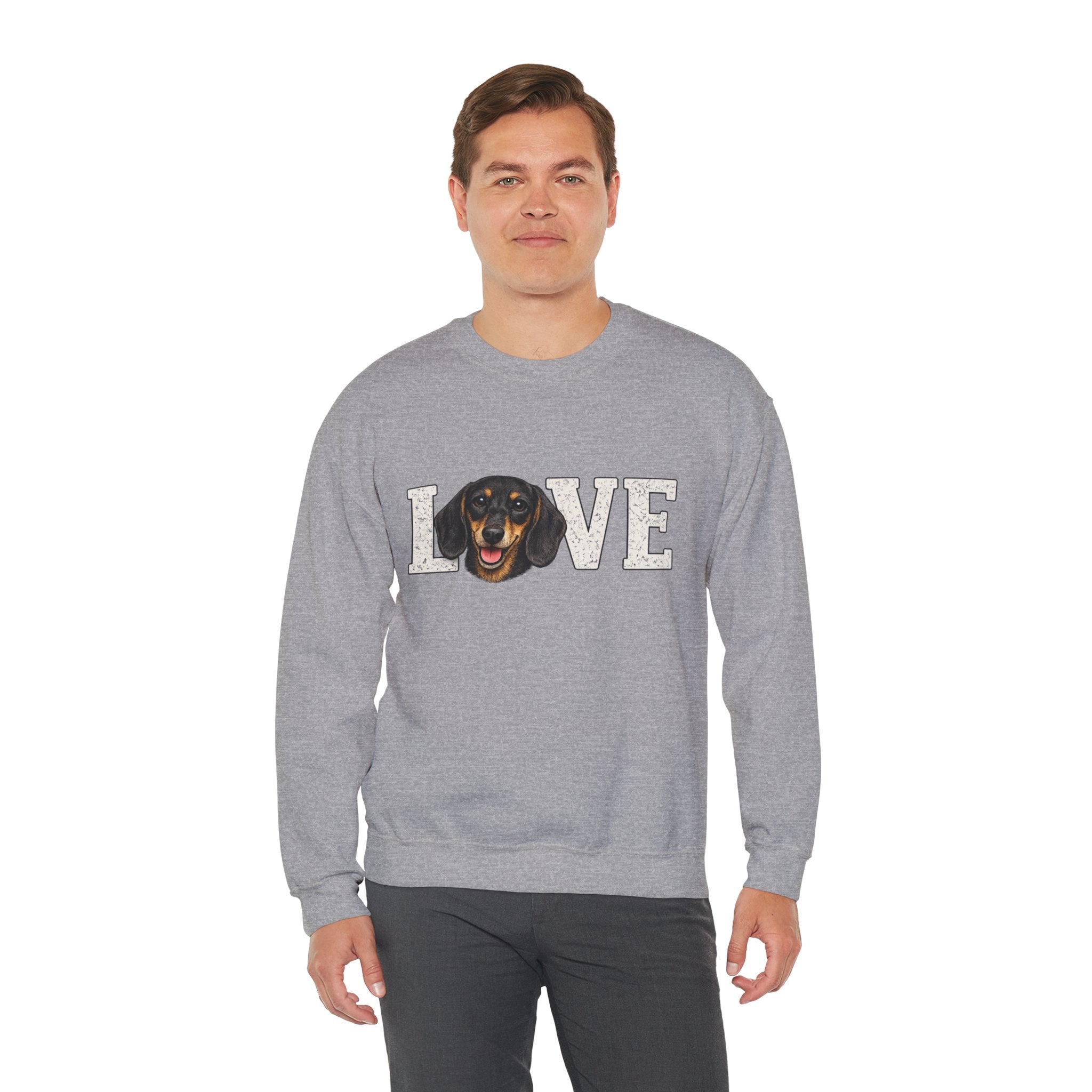Dachshund Love Crewneck Sweatshirt — Cute Dog Lover Pullover