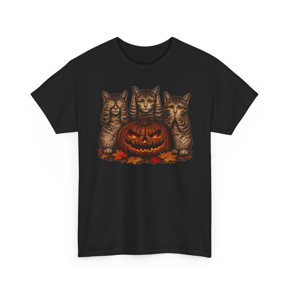 Anthropomorphic  Kittens & Jack-O'-Lantern Tee
