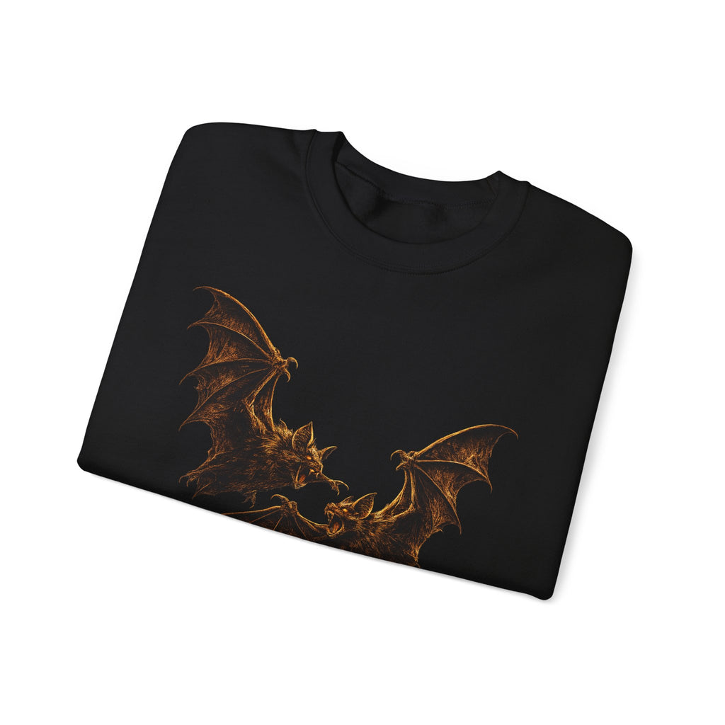Bat Flight Crewneck Sweatshirt – Bat Battle Goth-holloween Graphic