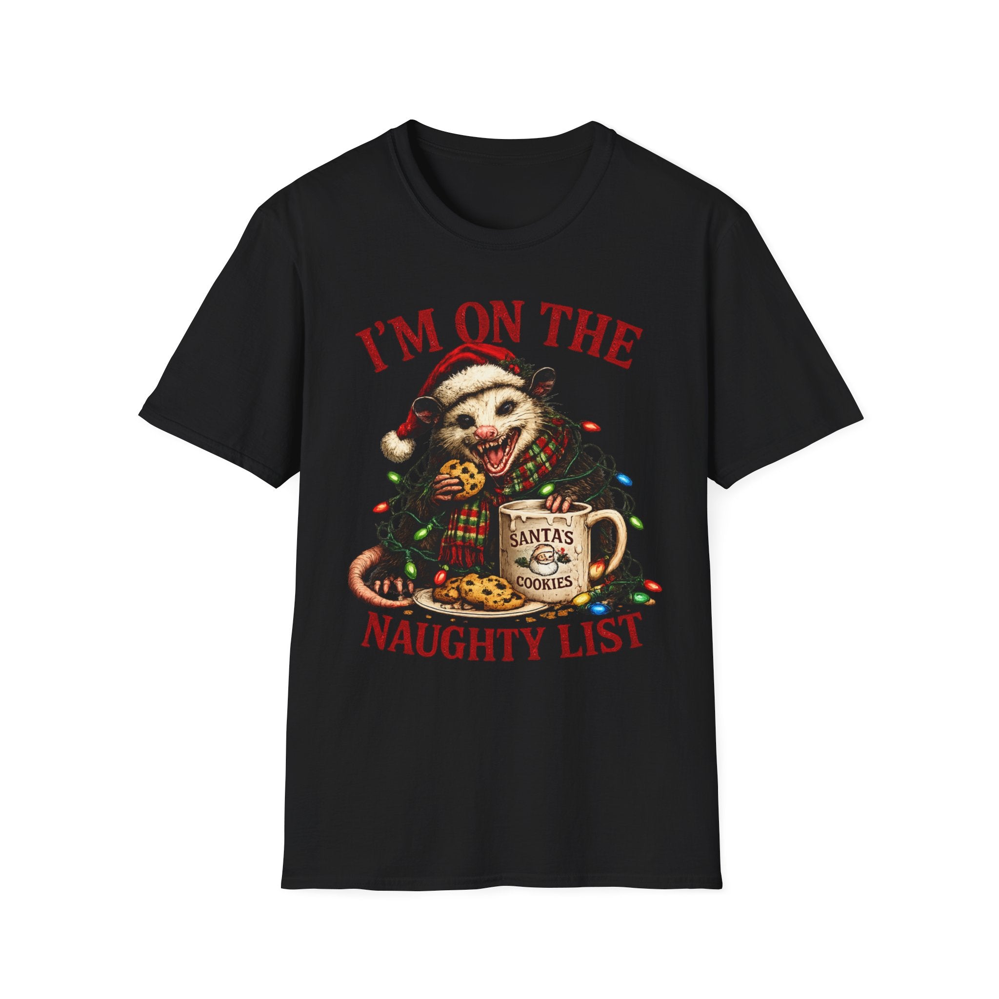 I'm On The Naughty List Possum T-Shirt — Funny Holiday Christmas Tee