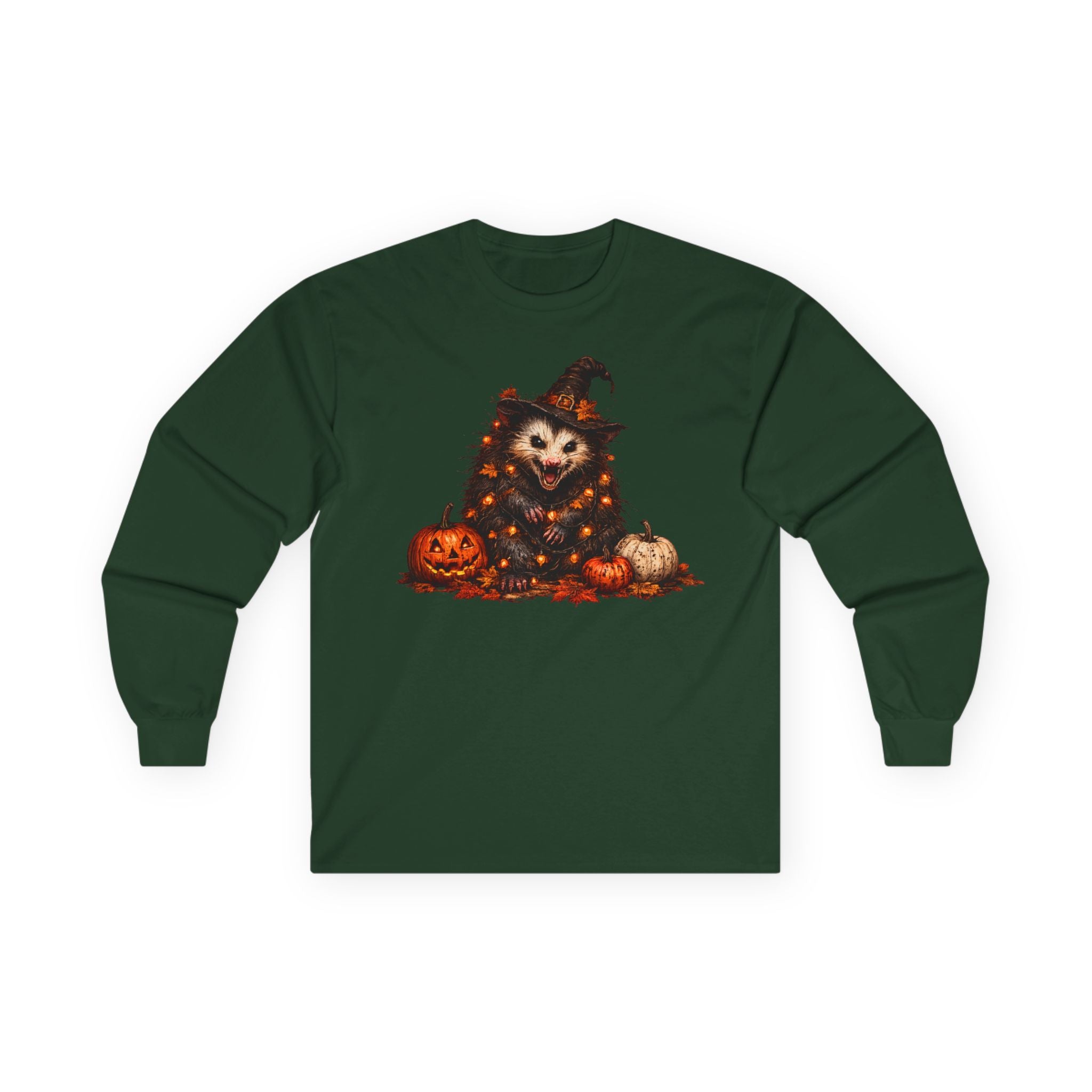Halloween Possum Pumpkin Long Sleeve Tee