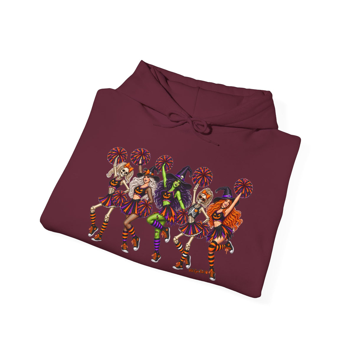 Chreerleader Squad Graphic Hoodie — Colorful Dancing Cheerleader Squad Design