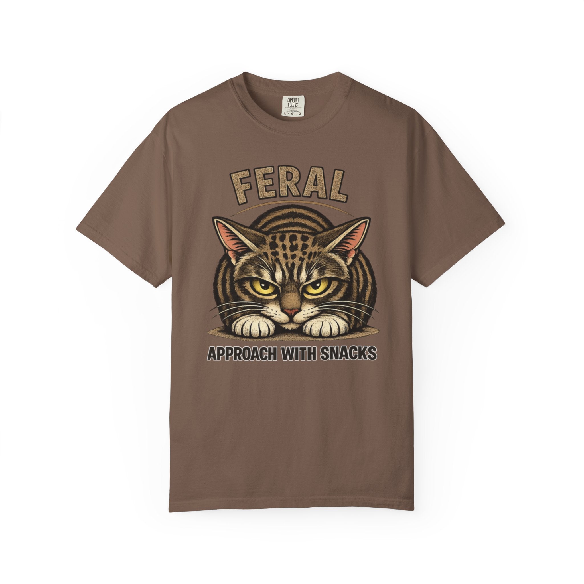 T-Shirt — "Feral: Approach With Snacks" Cat Graphic Tee