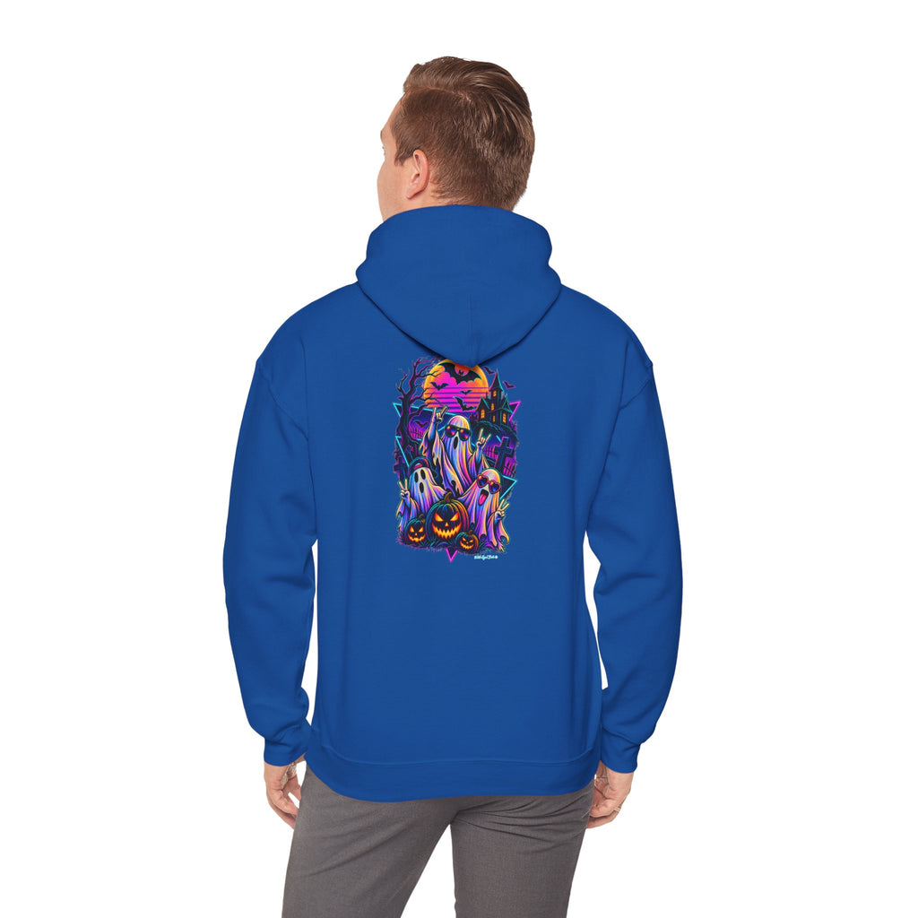 Halloween Ghosts Hoodie — Neon Haunted Night Pumpkin Sweater