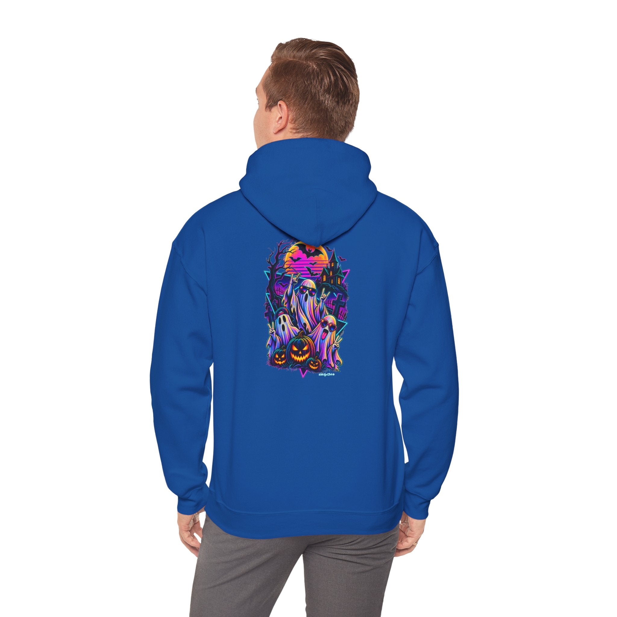 Halloween Ghosts Hoodie — Neon Haunted Night Pumpkin Sweater