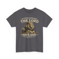 Christian Lion T-Shirt — "Be Strong & Courageous: The Lord Your God" Faith Tee