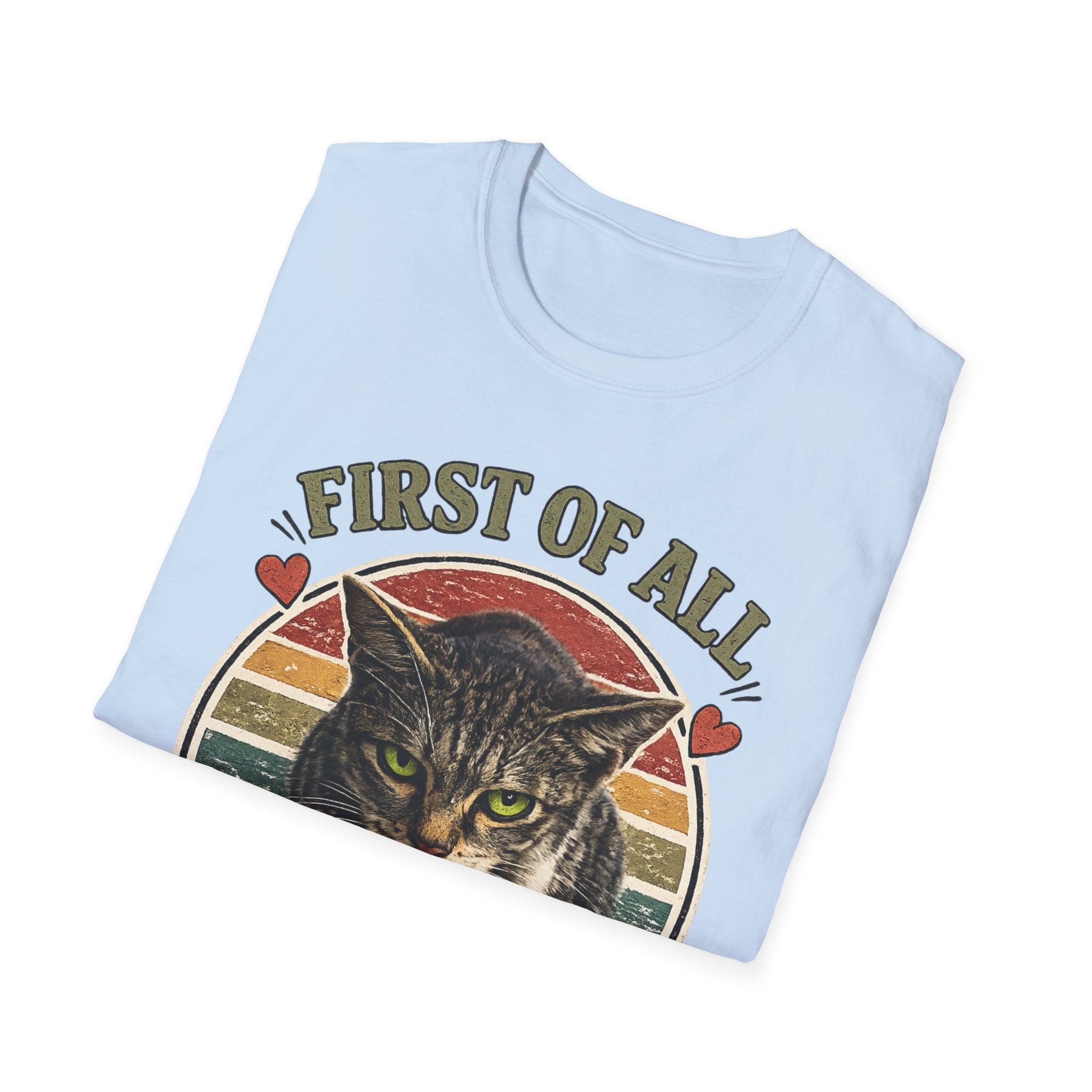 Cat T‑Shirt — “First of All I’m a Delight” Vintage Cat Graphic Tee