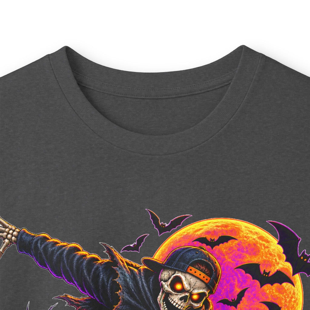 Halloween Skeleton Skateboarder Graphic Long Sleeve Tee