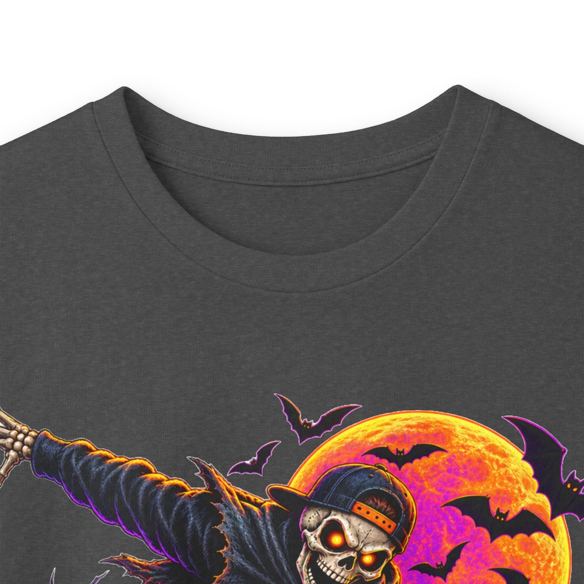 Halloween Skeleton Skateboarder Graphic Long Sleeve Tee