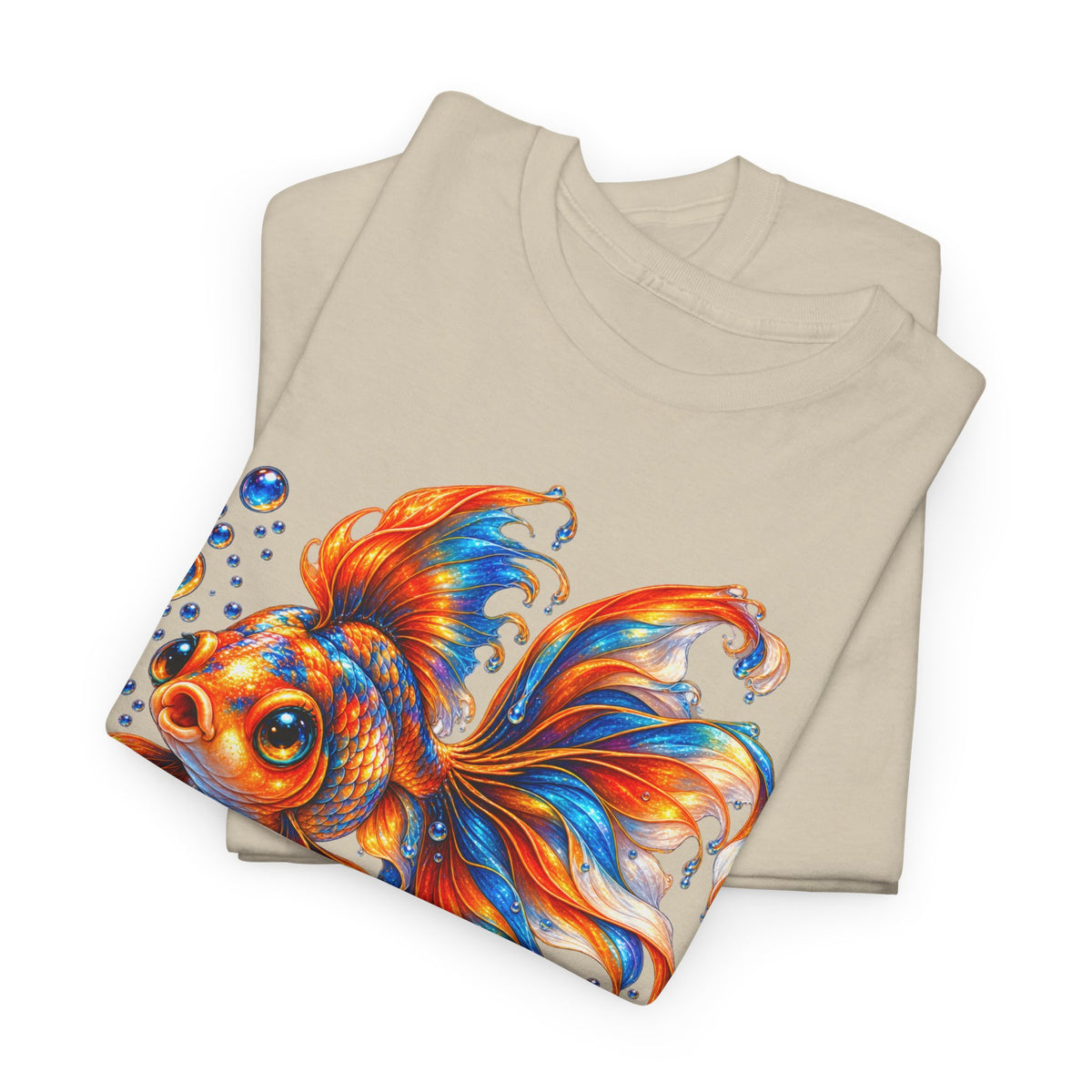 Goldfish Art T-Shirt — Colorful Fantail Goldfish Illustration Tee