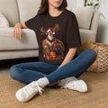 Three Holidays-One Shirt - Christmas Reindeer ,Turkey & Jack O Lantern Graphic T‑Shirt