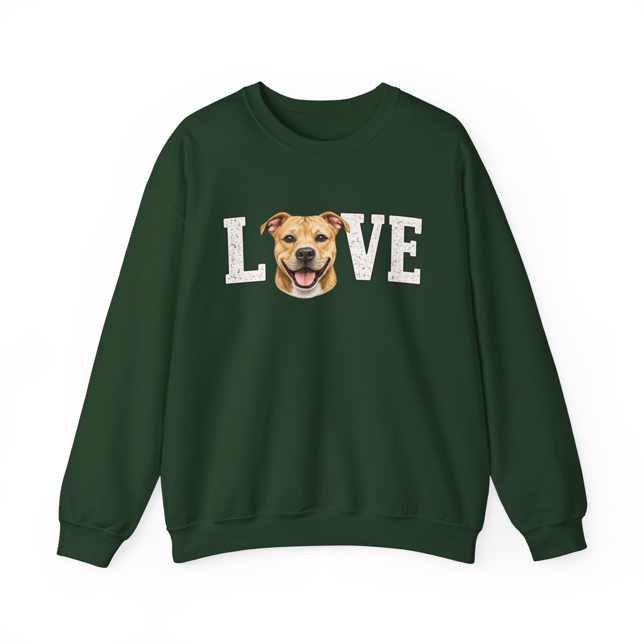 Sweatshirt — "LOVE" Dog Face Crewneck | Cute Pet Lover Pullover
