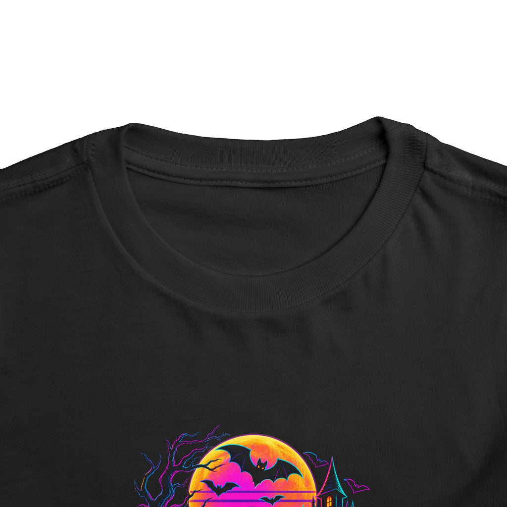 Toddler Tee — Neon Retro Ghosts Halloween Design