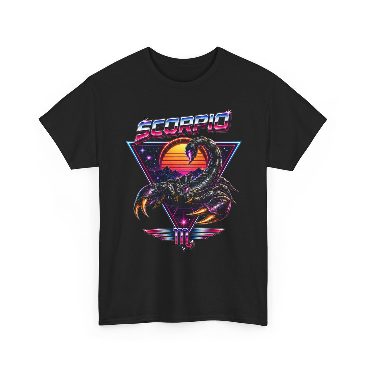 Scorpio Retro Sunset T-Shirt — Vintage 80s Scorpion Zodiac Tee