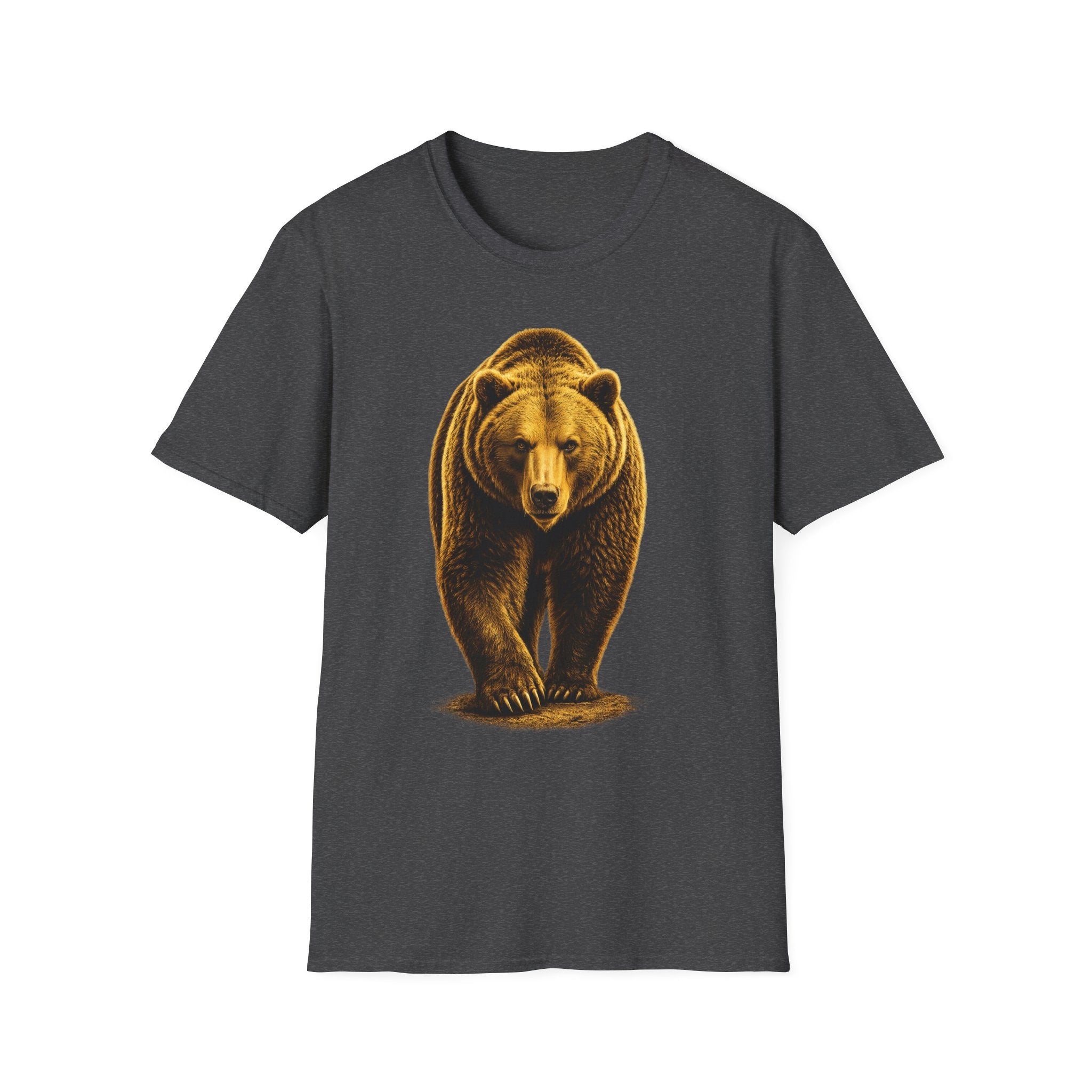Bear Graphic T-Shirt — Bold Front-Facing Brown Bear Tee