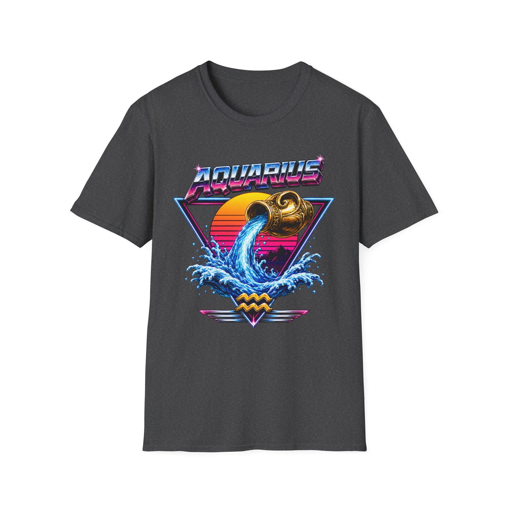 Aquarius Zodiac T‑Shirt — Retro Water Bearer Horoscope Tee
