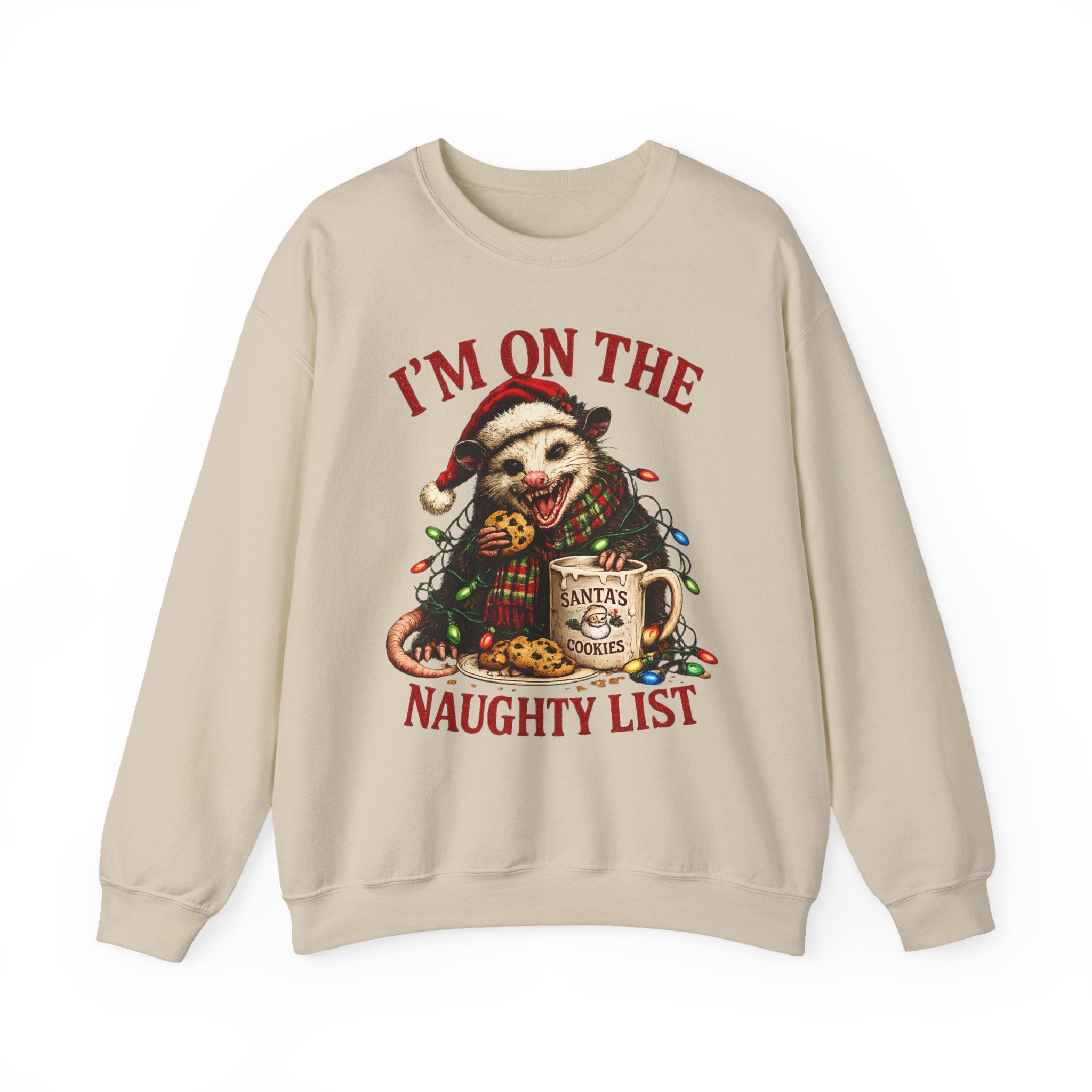 Sweatshirt - "I'm On The Naughty List" possum Christmas Crewneck