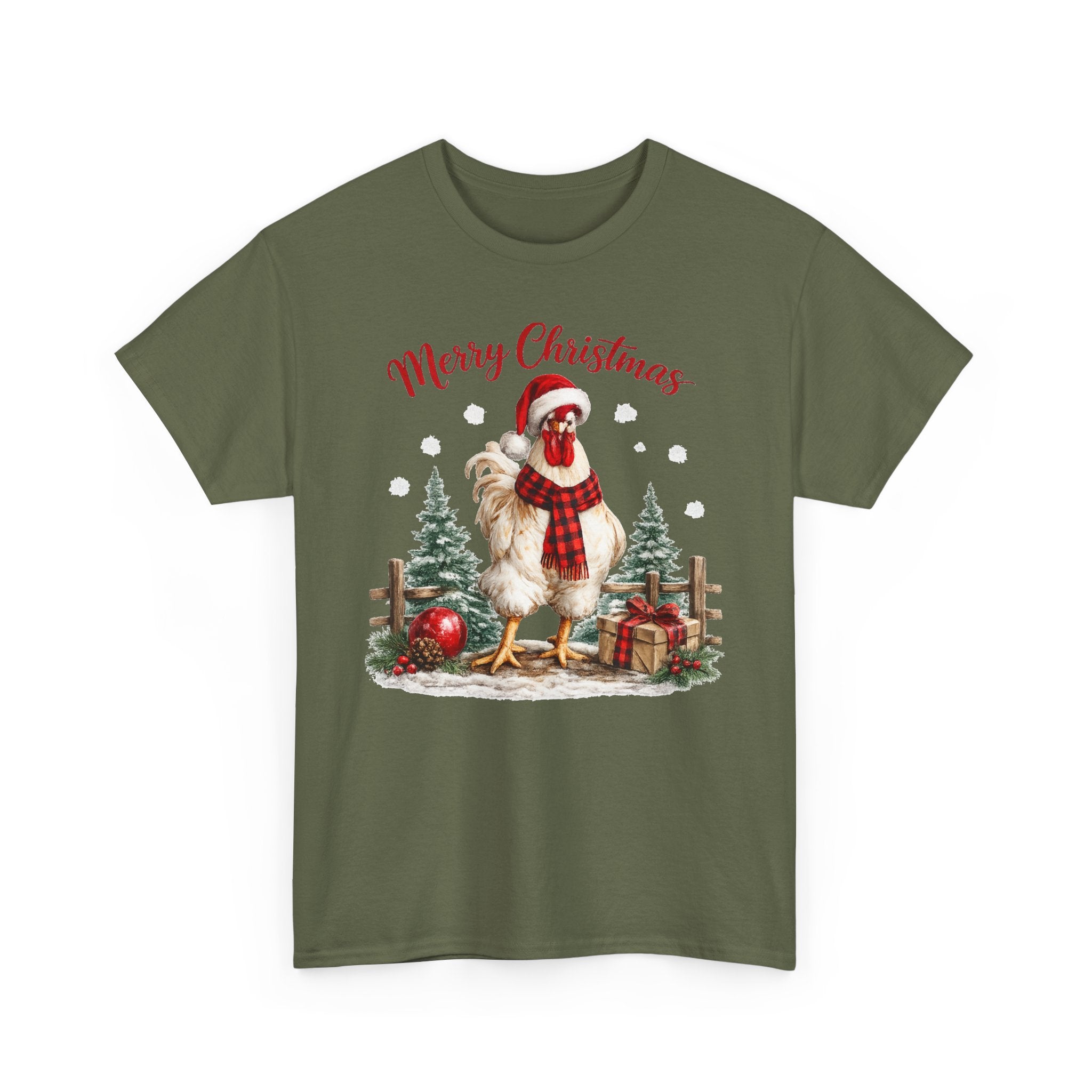 Christmas Rooster T‑Shirt – 'Merry Christmas' Festive Rooster Holiday Tee