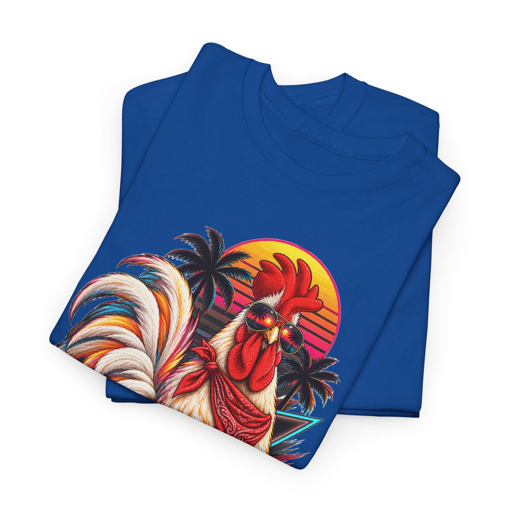 Rooster Sunset T-Shirt — Tropical Vintage Rooster Graphic Tee